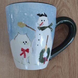 Snowman & Cat 12 Oz. Vintage Oneida Mug Like New 2004